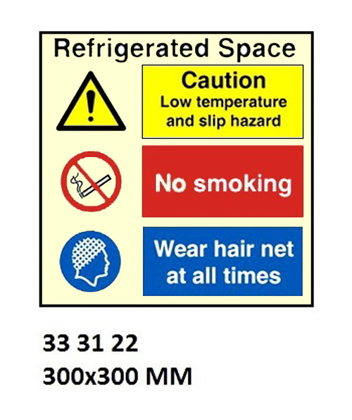 SPACE IDENTIFICATION SIGN, REFRIGE SPACE #3122 300X300MM