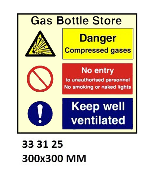 SPACE IDENTIFICATION SIGN GAS, BOTTLE STORE 3125 300X300MM