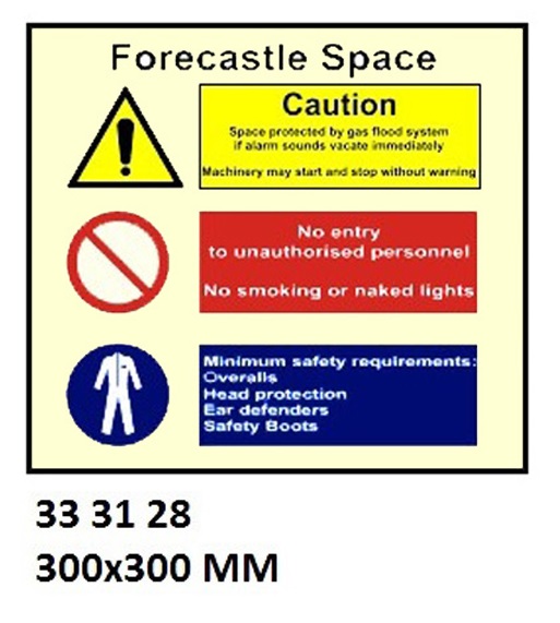 SPACE IDENTIFICATION SIGN, FOREC`SLE SPACE 3128 300X300MM