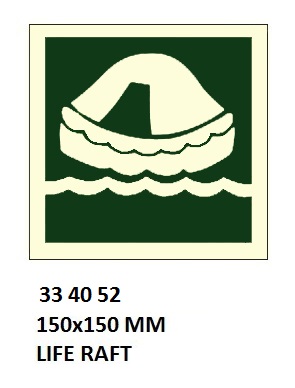 SAFETY SIGN W/O TEXT LIFERAFT, 150X150MM (IMO)
