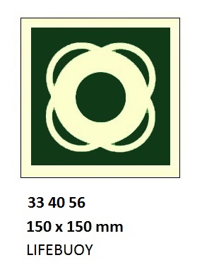 SAFETY SIGN W/O TEXT LIFEBUOY, 150X150MM (IMO)