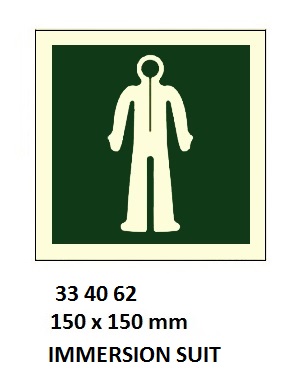 SAFETY SIGN W/O TEXT IMMERSION, SUIT 150X150MM (IMO)