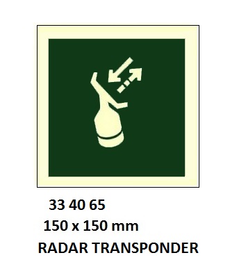 SAFETY SIGN W/O TEXT RADAR, TRANSPONDER 150X150MM (IMO)
