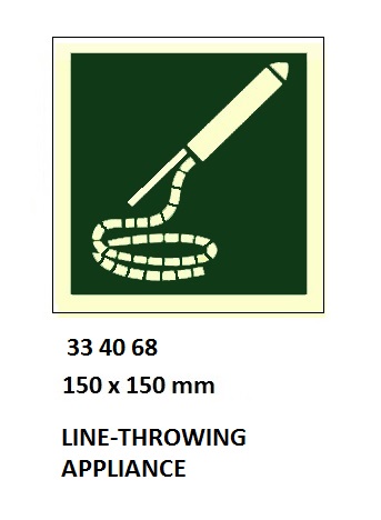 SAFETY SIGN W/O TEXT IMO LINE-, THROWING APPLIANCE 150X150MM