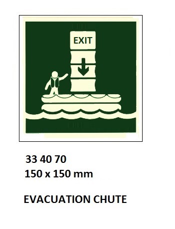SAFETY SIGN W/O TEXT (IMO), EVACUATION CHUTE 150X150MM