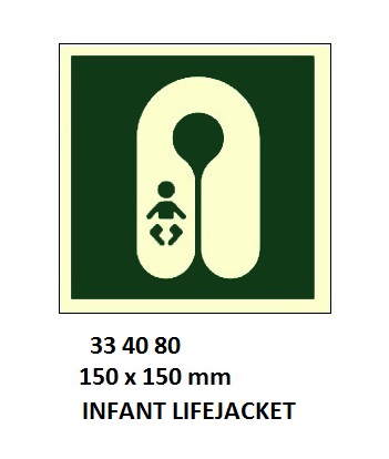SAFETY SIGN W/O TEXT INFANTS, LIFEJACKET 150X150MM