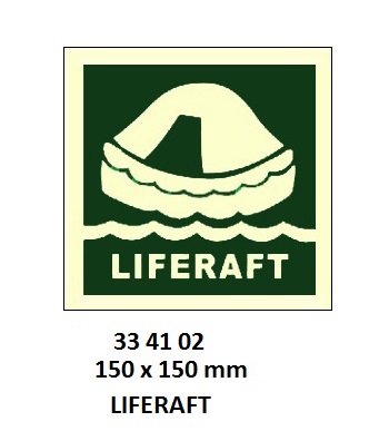 SAFETY SIGN LIFERAFT, 150X150MM (IMO)