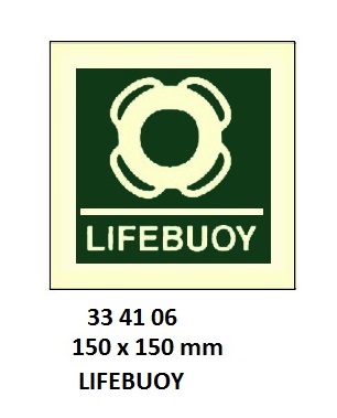SAFETY SIGN LIFEBUOY, 150X150MM (IMO)