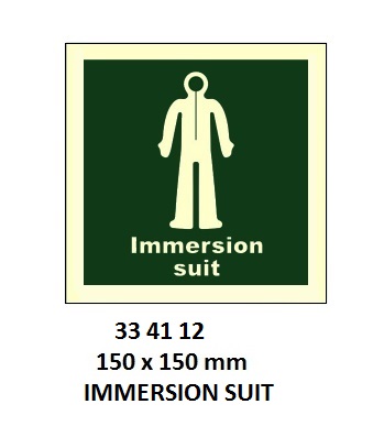SAFETY SIGN IMMERSION SUIT, 150X150MM (IMO)