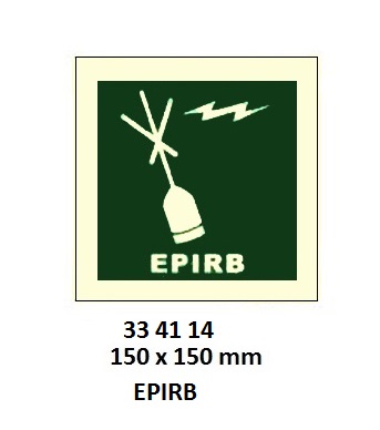 SAFETY SIGN EPIRB, 150X150MM (IMO)