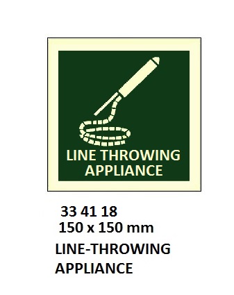 SAFETY SIGN LINE-THROWING, APPLIANCE 150X150MM (IMO)