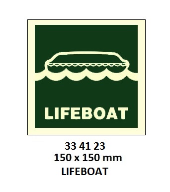 SAFETY SIGN LIFEBOAT, 300X300MM (IMO)