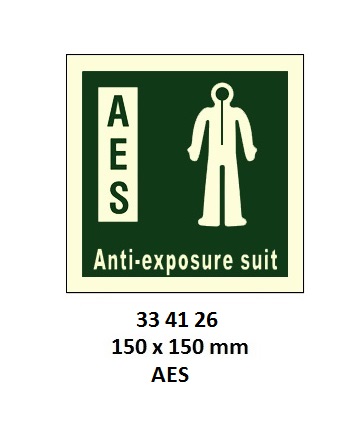 SAFETY SIGN ANTI-EXPOSURE SUIT, 150X150MM (IMO)