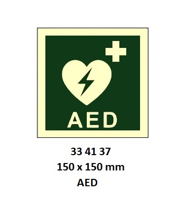 SAFETY SIGN LSA AED 150X150MM