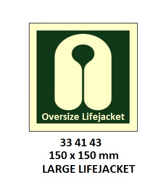 SAFETY SIGN LARGE LIFEJACKET, 150X150MM
