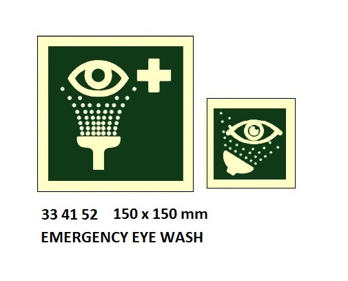 SAFETY SIGN W/O TEXT EMERGENCY, EYE WASH 150X150MM