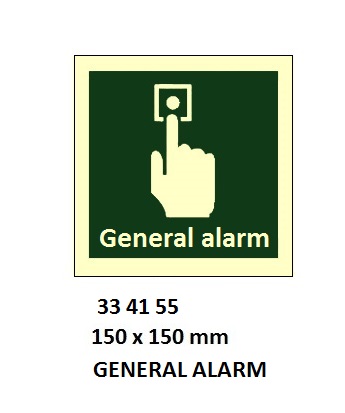 SAFETY SIGN GENERAL ALARM, 150X150MM