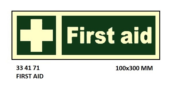 SAFETY SIGN FIRST AID, 100X300MM