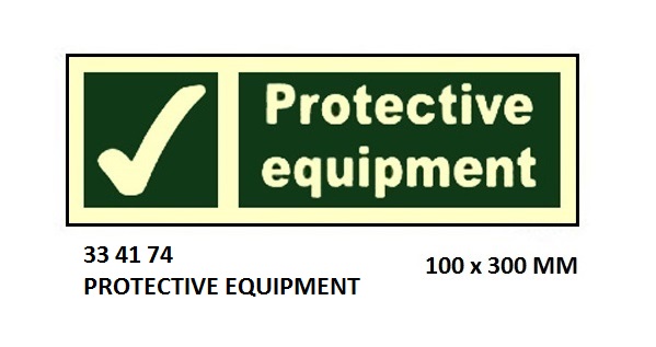 SAFETY SIGN PROTECTIVE, EQUIPMENT 100X300MM