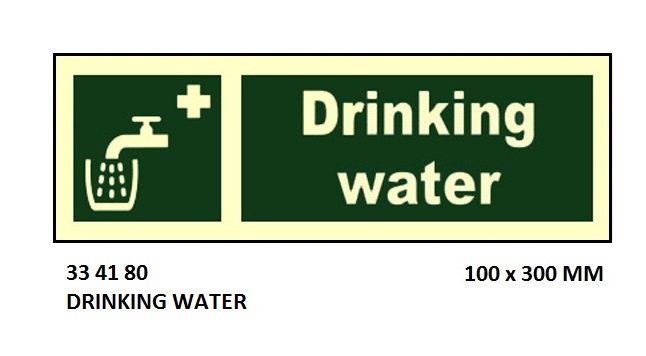SAFETY SIGN DRINKING WATER, 100X300MM