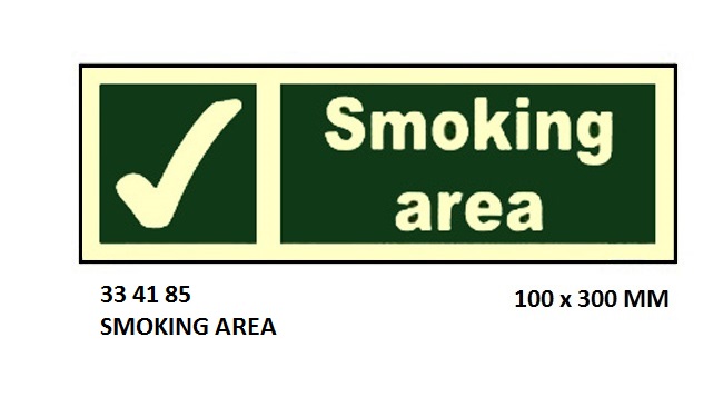 SAFETY SIGN SMOKING AREA, 100X300MM