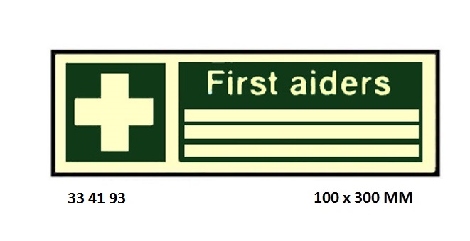 SAFETY SIGN FIRST AIDERS, 100X300MM