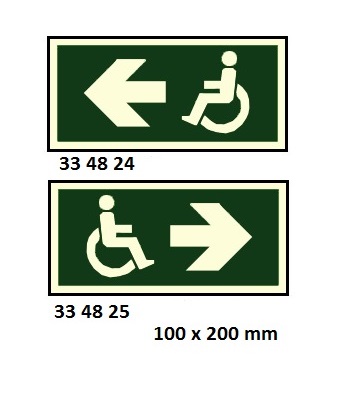 SIGN ARROW HORIZONTAL(L)/, WHEELCHAIR 100X200MM