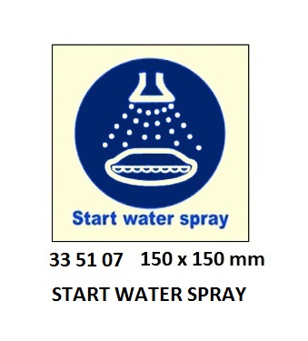 SAFETY SIGN START WATER SPRAY, 150X150MM