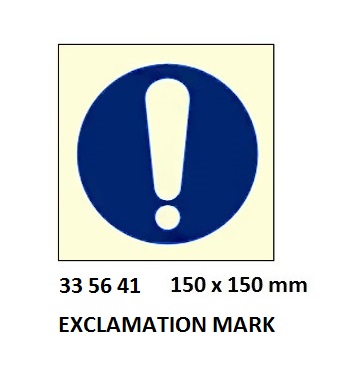 SIGN WHITE VINYL SELF ADHESIVE, #5641 150X150MM EXCLAMATION