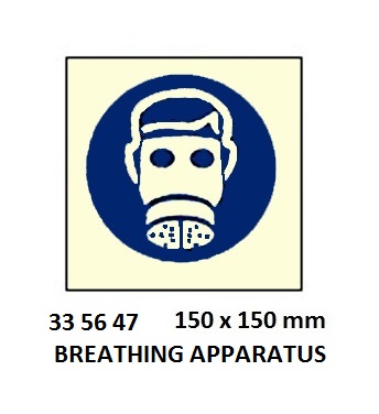 SIGN WHITE VINYL SELF ADHESIVE, #5647 150X150MM RESPIRATOR