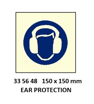 SIGN WHITE VINYL SELF ADHESIVE, #5648 150X150MM EAR PROTECTION