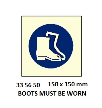 SIGN WHITE VINYL SELF ADHESIVE, #5650 150X150MM BOOTS