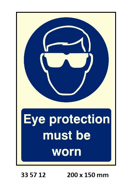 SIGN WHITE VINYL SELF ADHESIVE, #5712 200X150MM EYE PROTECTION