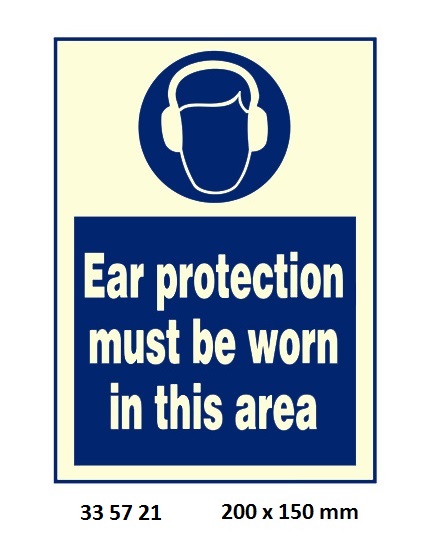 SIGN WHITE VINYL SELF ADHESIVE, #5721 200X150MM EAR PROTECTION