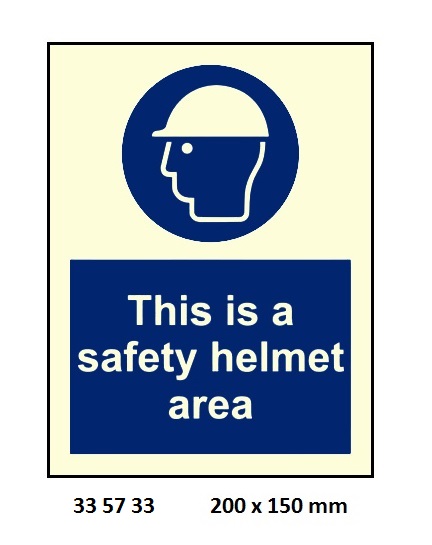 MANDATORY SIGN THIS IS SAFETY, HELMET AREA 200X150MM