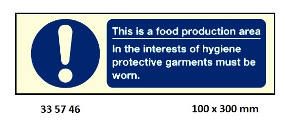 SIGN GALLEY THIS IS A FOOD, PRODUCT AREA 5746GM 100X300MM