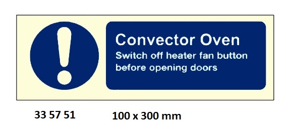 SIGN GALLEY CONVECTOR OVEN, #5751GM 100X300MM