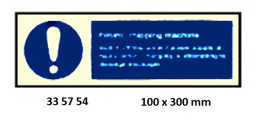 SIGN GALLEY POTATO CHIPPING, MACHINE #5754GM 100X300MM