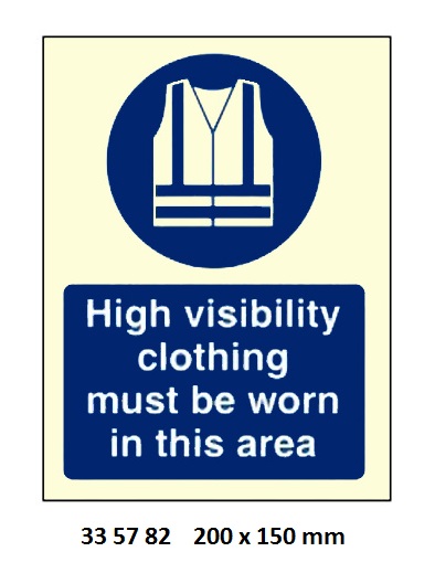 MANDATORY SIGN HIGH VISIBILITY, CLOTH WORN (SPECIFY SIZE)