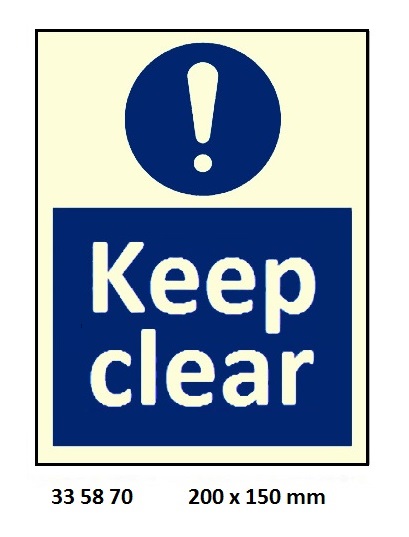 MANDATORY SIGN KEEP CLEAR, 200X150MM