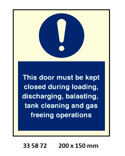MANDATORY SIGN DOOR KEPT, CLOSED DURING LOAD 200X150MM