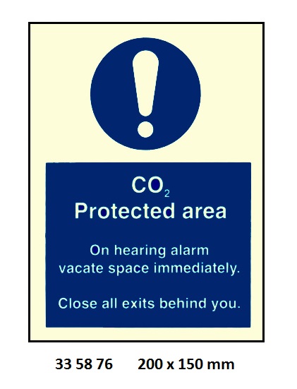 MANDATORY SIGN CO2 PROTECTED, AREA 200X150MM