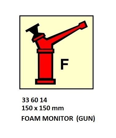 FIRE CONTROL SIGN FOAM MONITOR, (GUN) 150X150MM