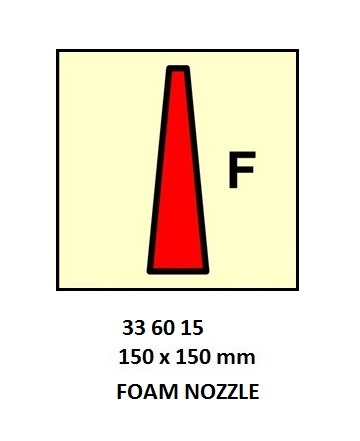 FIRE CONTROL SIGN FOAM NOZZLE, 150X150MM