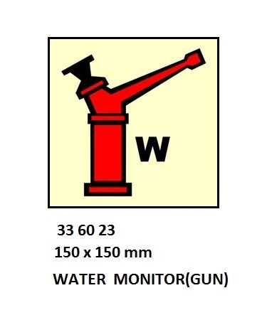 FIRE CONTROL SIGN WATER, MONITOR(GUN) 150X150MM