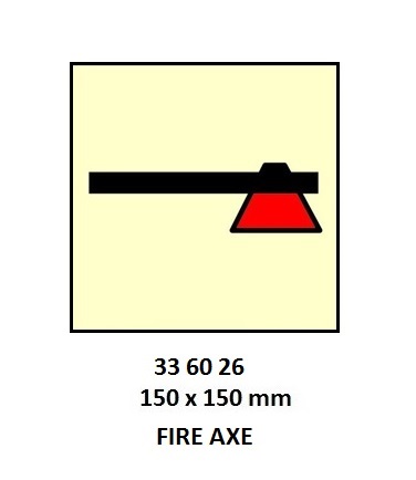 FIRE CONTROL SIGN FIRE AXE, 150X150MM