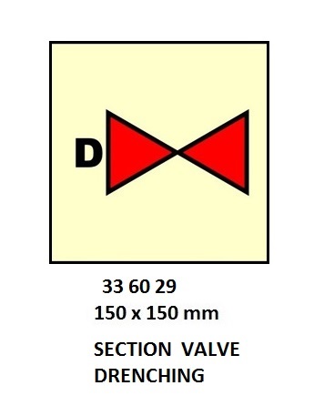FIRE CONTROL SIGN SECTION, VALVE DRENCHING 150X150MM