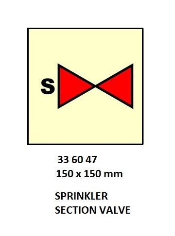 FIRE CONTROL SIGN SPRINKLER, SECTION VALVE 150X150MM
