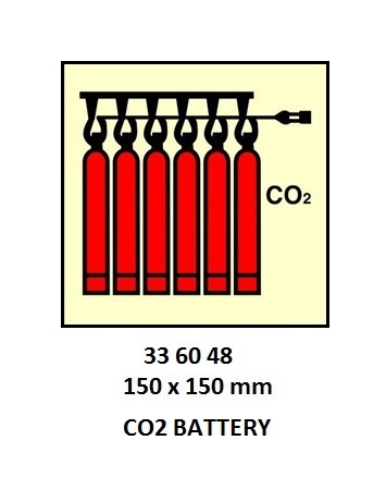 FIRE CONTROL SIGN CO2 BATTERY, 150X150MM