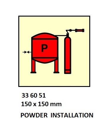 FIRE CONTROL SIGN POWDER, INSTALLATION 150X150MM